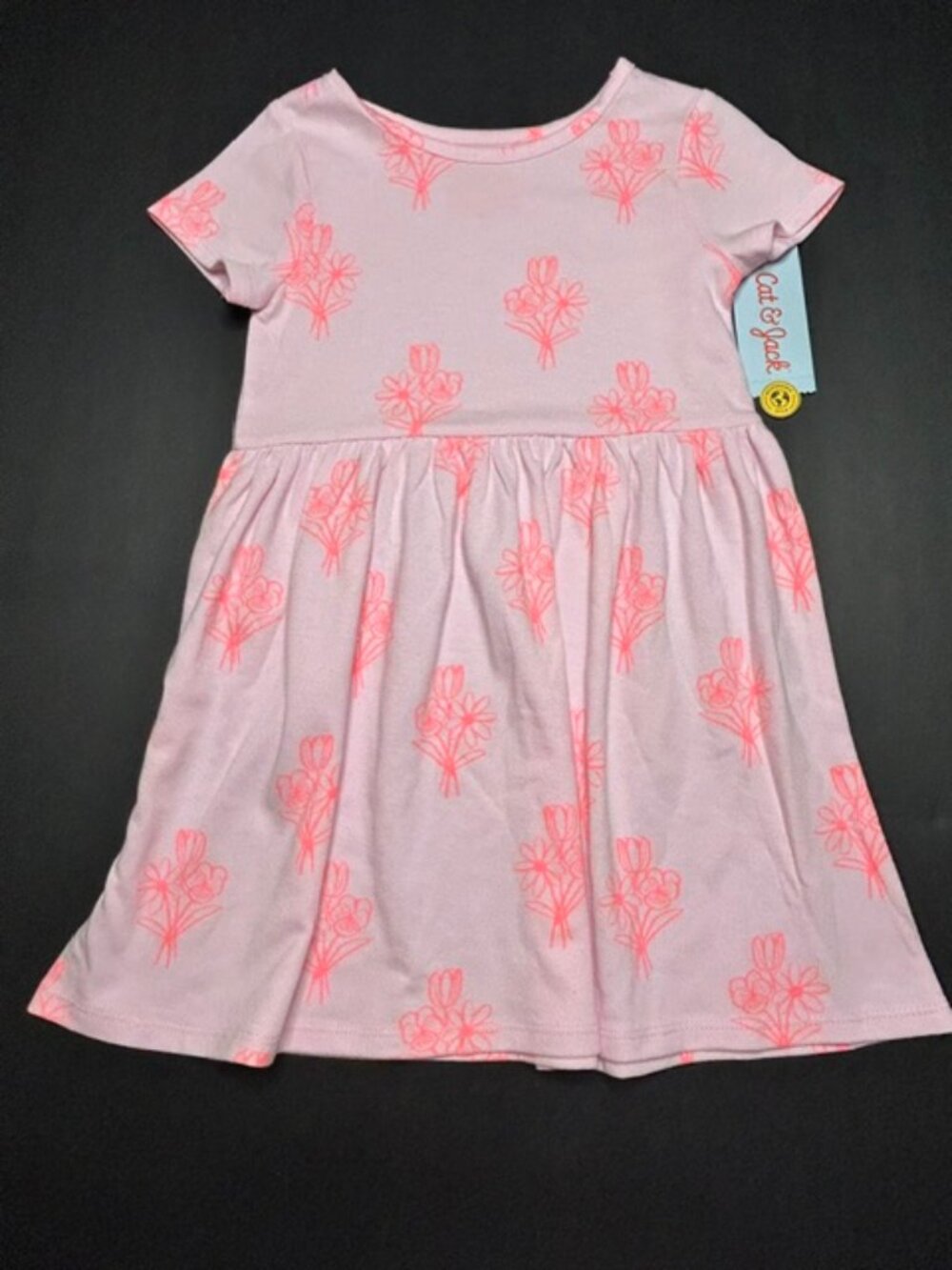 NWT Cat & Jack Pink Flowery Dress Girl's 4T